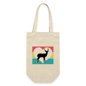 Antilope Herz Vintage Silhouette - Geschenkbeutel für Flaschen - Natur - Vorne