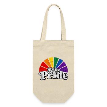 Shine With Pride LGBTQ Statement Retro CSD Fan - Gift Bag for Bottles - nature - Front