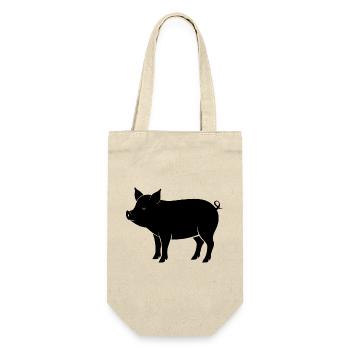 pig - Gift Bag for Bottles - nature - Front