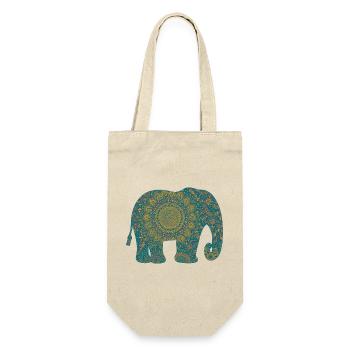 Mandala Elephant Pattern in Teal - Gift Bag for Bottles - nature - Front