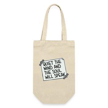 Quiet The Mind And The Soul Will Speak Ruhe Spruch - Gift Bag for Bottles - nature - Front