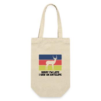 Antilope Humor Spruch - Geschenkbeutel für Flaschen - Natur - Vorne