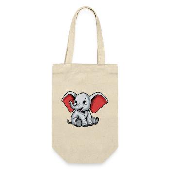 Petit Éléphant – Personnage de dessin animé joyeux - Sac à bouteille - nature - Devant