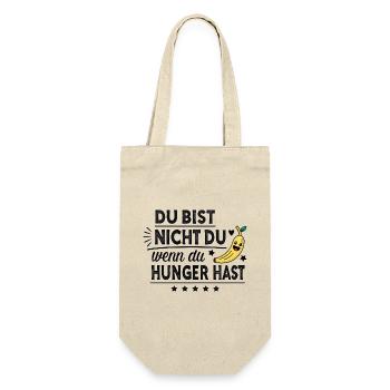 Du bist nicht du, wenn du Hunger hast - Geschenkbeutel für Flaschen - Natur - Vorne