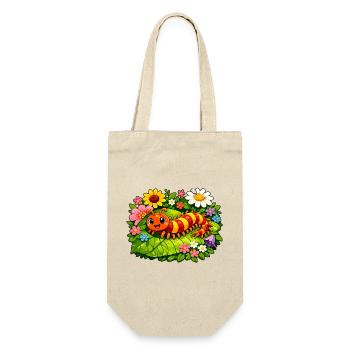 Bunter Hundertfüßer - Geschenkbeutel für Flaschen - Natur - Vorne