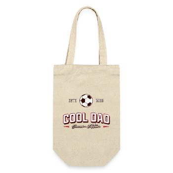 Cool Dad 1982 Fussball Papa Geburtstag Geschenk - Geschenkbeutel für Flaschen - Natur - Vorne