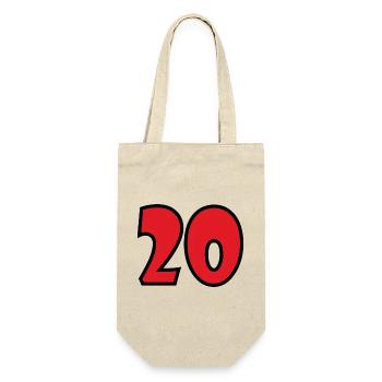 20. 20. JAHRESTAG. 20-JÄHRIGES JUBILÄUM. 20 JAHRE. - Geschenkbeutel für Flaschen - Natur - Vorne