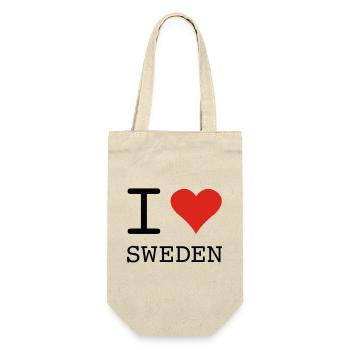 I LOVE SWEDEN Schweden - Gift Bag for Bottles - nature - Front