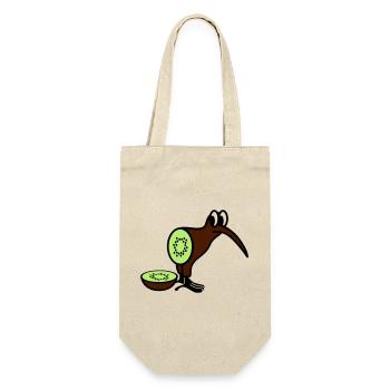 Kiwi - Geschenkbeutel für Flaschen - Natur - Vorne