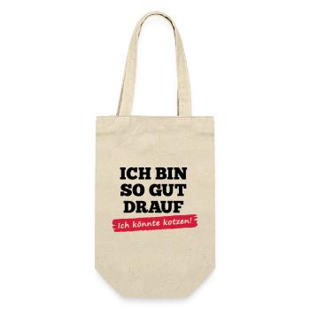 T-shirt énonciations "je suis de mauvaise humeur - - Sac à bouteille - nature - Devant