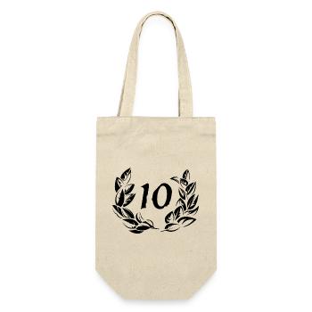 10 jahre jubiläeum 10 years anniversary kranz - Geschenkbeutel für Flaschen - Natur - Vorne