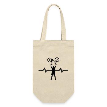 Powerlifting Illustration für Sportfans - Geschenkbeutel für Flaschen - Natur - Vorne