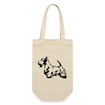 Scottish Terrier - Geschenkbeutel für Flaschen - Natur - Vorne