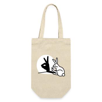 Funny Rabbit Hand Shadow Projection Rabbit - Gift Bag for Bottles - nature - Front