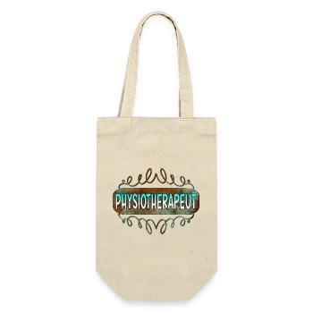 Physiotherapeut - Geschenkbeutel für Flaschen - Natur - Vorne