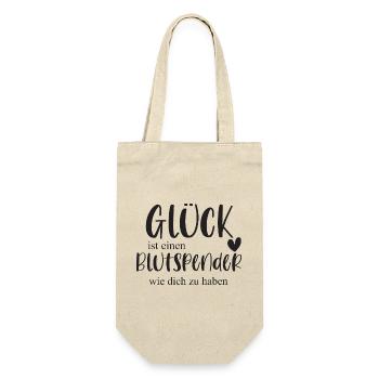 Blutspender Blutspende Ehrenamt Held Geschenk - Geschenkbeutel für Flaschen - Natur - Vorne