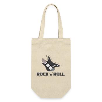 rock n roll guitar Gitarre music musician - Geschenkbeutel für Flaschen - Natur - Vorne