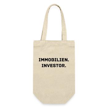 Immobilien . Investor - Geschenkbeutel für Flaschen - Natur - Vorne
