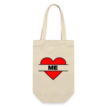 Herz, ich liebe mich - Geschenkbeutel für Flaschen - Natur - Vorne