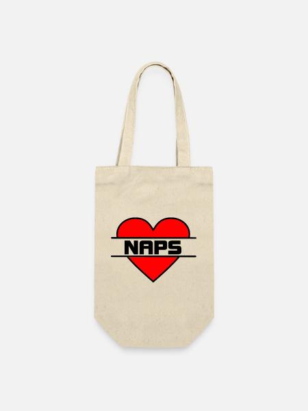 Herz, ich liebe Nickerchen - Geschenkbeutel für Flaschen - Natur