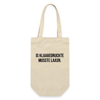 Erzgebirge Kleingedruckt Mundart - Geschenkbeutel für Flaschen - Natur - Vorne