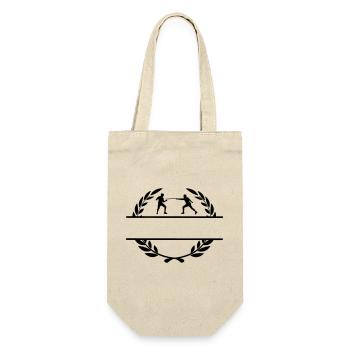 Fencing competition in laurel wreath - Gift Bag for Bottles - nature - Front