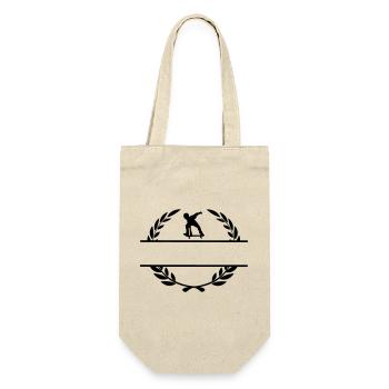 Skateborder monogram in laurel wreath - Gift Bag for Bottles - nature - Front