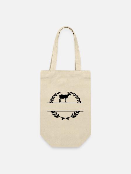 Ziegenkäse Monogramm Lorbeerkranz - Geschenkbeutel für Flaschen - Natur