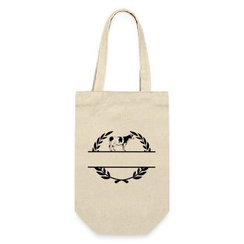 Monogramm der Milchkuh - Geschenkbeutel für Flaschen - Natur - Vorne