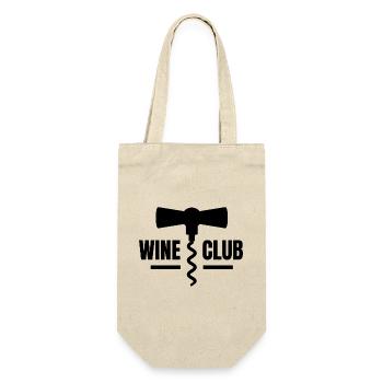Wein, Weinliebhaber, Weinclub - Geschenkbeutel für Flaschen - Natur - Vorne