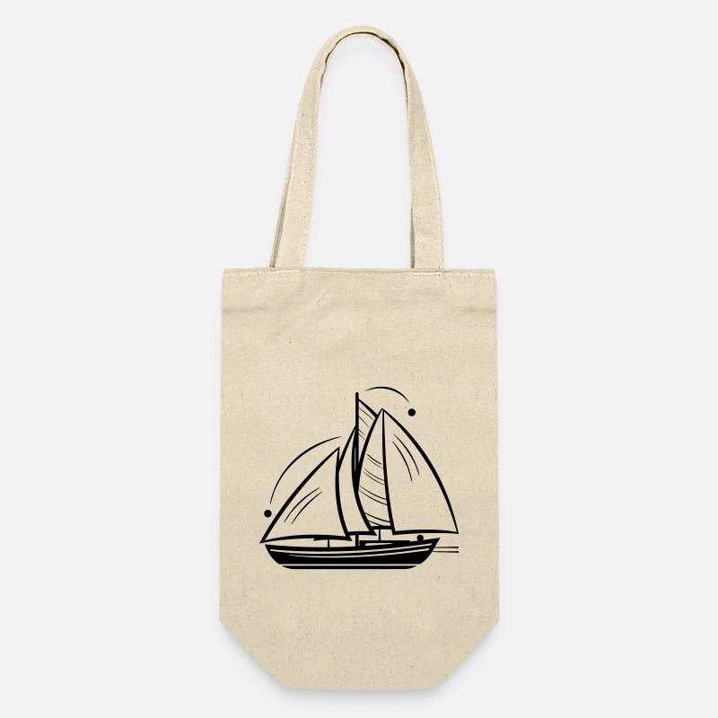 Segelboot - Geschenkbeutel für Flaschen - Natur