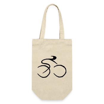 Fahrrad - Geschenkbeutel für Flaschen - Natur - Vorne