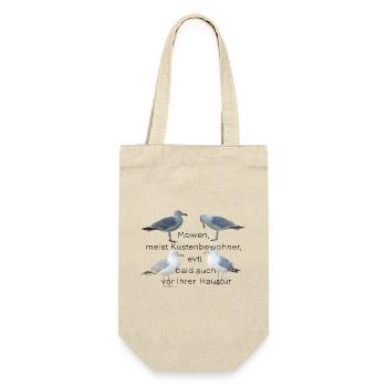 Möwen mit Spruch - Geschenkbeutel für Flaschen - Natur - Vorne