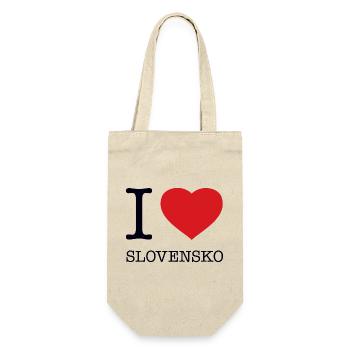 I LOVE SLOVAKIA Slowakei - Geschenkbeutel für Flaschen - Natur - Vorne
