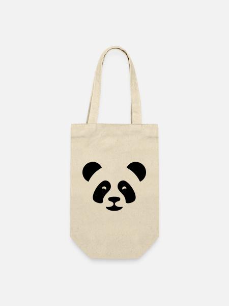 Panda - Geschenkbeutel für Flaschen - Natur