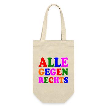 Alle gegen rechts - Geschenkbeutel für Flaschen - Natur - Vorne