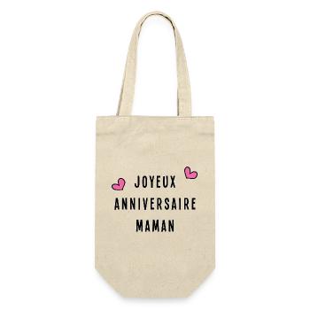 JOYEUX ANNIVERSAIRE. HAPPY BIRTHDAY. ANNIVERSAIRE. - Sac à bouteille - nature - Devant