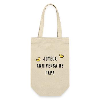 PAPA. JOYEUX ANNIVERSAIRE. HAPPY BIRTHDAY - Sac à bouteille - nature - Devant