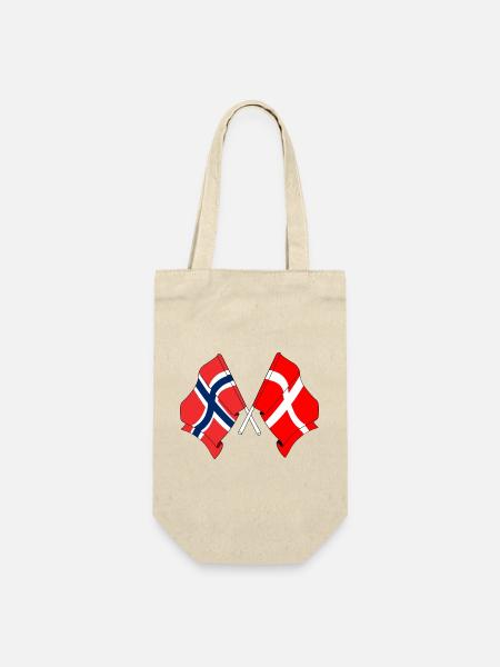 Flagge Norwegen, Flagge Dänemark - Geschenkbeutel für Flaschen - Natur