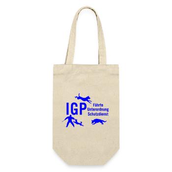 IGP Hundesport - Blau - Geschenkbeutel für Flaschen - Natur - Vorne