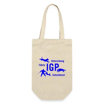 IGP Hundesport - blau - Geschenkbeutel für Flaschen - Natur - Vorne