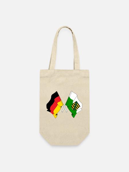 Flagge Deutschland, Sachsen - Geschenkbeutel für Flaschen - Natur