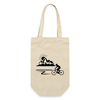 Radfahrer, Radfahrer, mautainbiker berge - Geschenkbeutel für Flaschen - Natur - Vorne