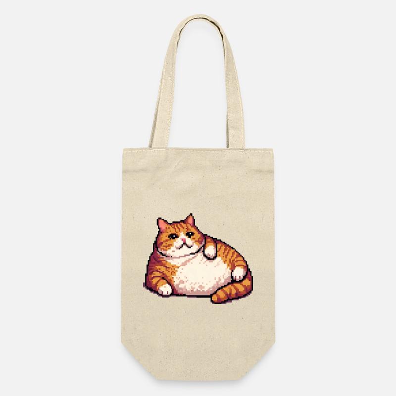 Gros chat roux pixel art - Sac à bouteille - nature