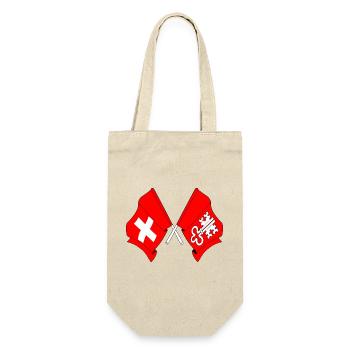 Flagge Schweiz und Flagge Nidwalden - Geschenkbeutel für Flaschen - Natur - Vorne
