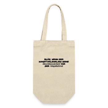 Blöd wenn der Konditorlehrling - lustiger Spruch - Geschenkbeutel für Flaschen - Natur - Vorne
