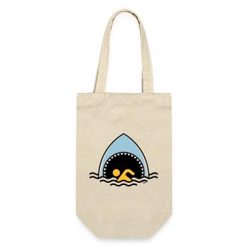 Shark And Swimmer (Swim / Swimming / 3C) - Gift Bag for Bottles - nature - Front
