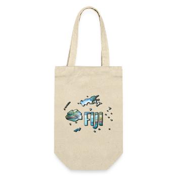 Aquarell Landkarte Fiji - Geschenkbeutel für Flaschen - Natur - Vorne