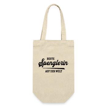 Beste Spenglerin Meisterin Chefin Spengler Frau - Geschenkbeutel für Flaschen - Natur - Vorne