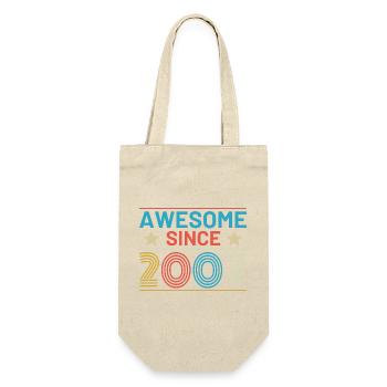 Birthday Retro Awesome since 2007 - Gift Bag for Bottles - nature - Front